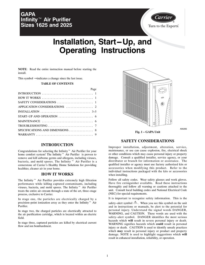 Carrier infinity thermostat installation manual